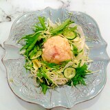 明太子とクリチのポテサラ＆水菜グリーンサラダ